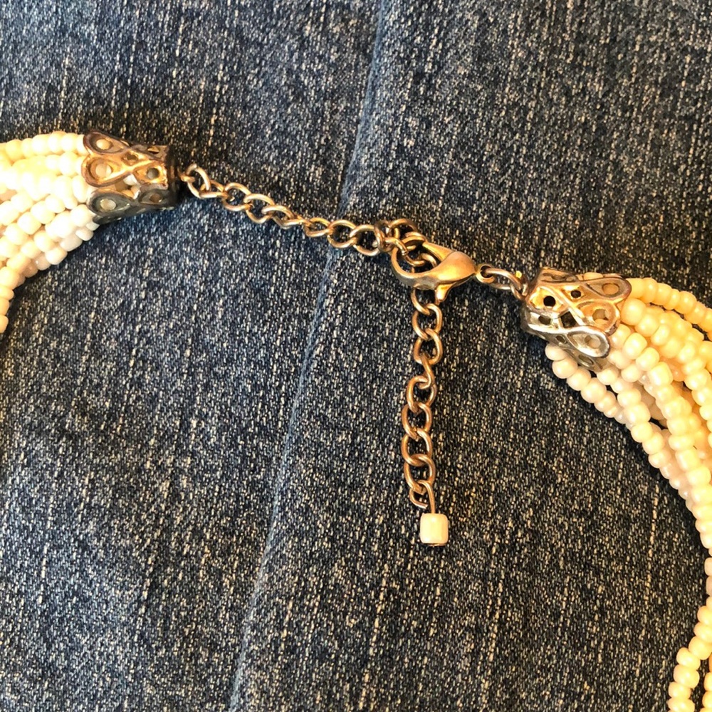 Beaded ivory multi strand necklace - Picture 3 of 4